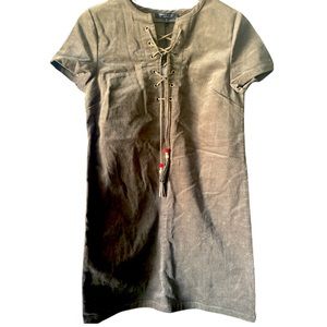 Romeo and Juliet Couture shift corduroy mini dress in a soft brown